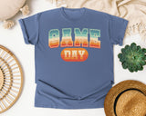 Game Day Retro Gradient graphic tee in Blue Jean