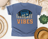 Football Vibes Orange Ball graphic tee in Blue Jean