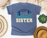 Football Sister Cream graphic tee in Blue Jean