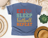 Eat Sleep Football Repeat Heart graphic tee in Blue Jean