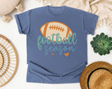 Football Season Script graphic tee in Blue Jean