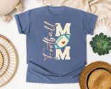 Football Mom Vertical Script graphic tee in Blue Jean