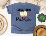 Educational Rockstar Book graphic tee in Blue Jean