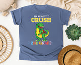 Im Ready To Crush 2nd Grade Dino graphic tee in Blue Jean