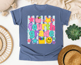 Fourth Grade Crayons Smiley graphic tee in Blue Jean