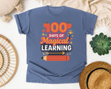 100 Days Of Magical Learning graphic tee in Blue Jean