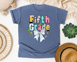 Fifth Grade Paper Bow graphic tee in Blue Jean