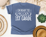 I'm Ready To Crush 1st Grade White graphic tee in Blue Jean