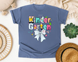 Kindergarten Paper Bow graphic tee in Blue Jean
