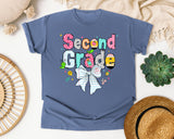 Second Grade Paper Bow graphic tee in Blue Jean