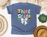 Third Grade Paper Bow graphic tee in Blue Jean