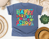 Happy Last Day Of School Bright graphic tee in Blue Jean