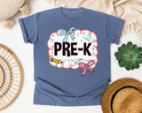 Pre-K Scallop Bow graphic tee in Blue Jean