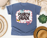 Fourth Grade Scallop Bow graphic tee in Blue Jean