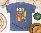 100 Days Of First Grade graphic tee in Blue Jean