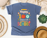 Happy 100 Days Of School Apple Clock graphic tee in Blue Jean