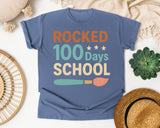 Rocked 100 Days Of School graphic tee in Blue Jean
