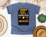 100 Days Of Knowledge Unleashed graphic tee in Blue Jean
