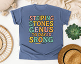 Stepping Stones To 100 Days Strong graphic tee in Blue Jean