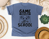 Game Over Back To School Controller Bold graphic tee in Blue Jean