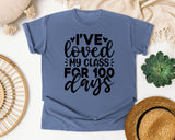 I've Loved My Class For 100 Days White graphic tee in Blue Jean