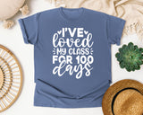 I've Loved My Class For 100 Days White 2 graphic tee in Blue Jean