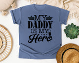 My Daddy Is My Hero White 5 graphic tee in Blue Jean