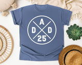 Dad Est 25 White graphic tee in Blue Jean
