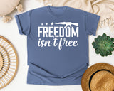 Freedom Isn't Free White 2 graphic tee in Blue Jean