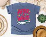 After A While Alligator graphic tee in Blue Jean