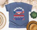 Happy Independence Day White graphic tee in Blue Jean