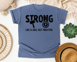Strong Like A Dad But Mightier Black graphic tee in Blue Jean