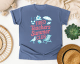 Tired Teachers Summer Club graphic tee in Blue Jean