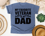My Favorite Veteran Is My Dad Grey graphic tee in Blue Jean