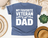 My Favorite Veteran Is My Dad White graphic tee in Blue Jean