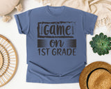 Game On 1st Grade Grey graphic tee in Blue Jean