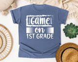 Game On 1st Grade White graphic tee in Blue Jean