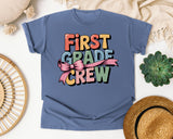 First Grade Crew graphic tee in Blue Jean