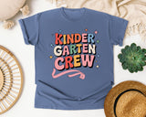 Kindergarten Crew Bow graphic tee in Blue Jean