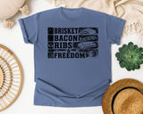 Brisket Bacon Ribs And Freedom Grey graphic tee in Blue Jean