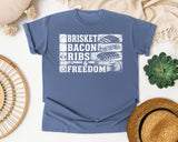 Brisket Bacon Ribs And Freedom White graphic tee in Blue Jean