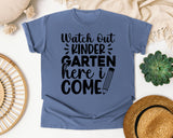 Watch Out Kindergarten Here I Come White graphic tee in Blue Jean
