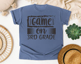 Game On 3rd Grade Grey graphic tee in Blue Jean