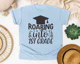 Roaring Into 1st Grade White graphic tee in Chambray