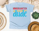 Kindergarten Dude White 2 3 graphic tee in Chambray