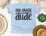 3rd Grade Dude White graphic tee in Chambray