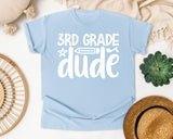 3rd Grade Dude White 2 graphic tee in Chambray