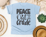 Peace Out 4th Grade Grey graphic tee in Chambray
