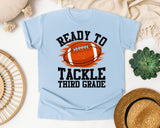 Ready To Tackle Third Grade graphic tee in Chambray