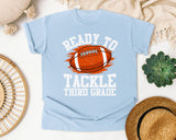 Ready To Tackle Third Grade White graphic tee in Chambray